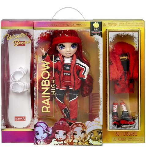 Rainbow High Ruby Anderson Nieve Muñeca Roja Original Nueva