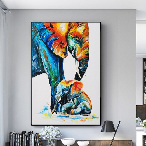 Imagen 3 de 10 de Cuadro-elefante3-moderno,decorativo,95x60cm-16k Resolución