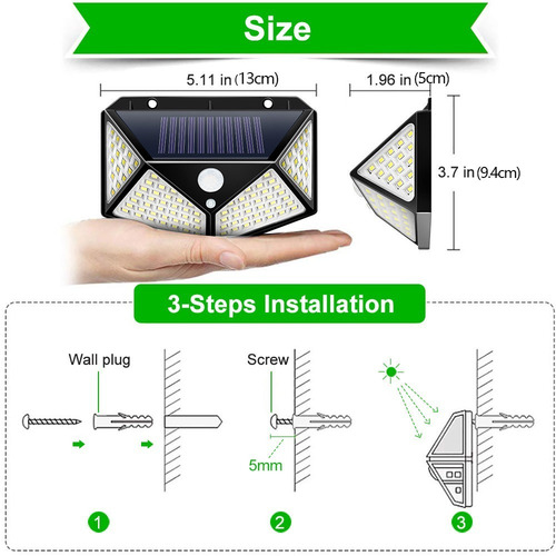 Luminaria Solar De Seguridad Para Jardín/exteriores 2 Pzs.
