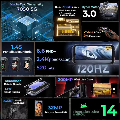 Hotwav-teléfono Inteligente Hyper 7 Pro 5g, Smartphone Resis