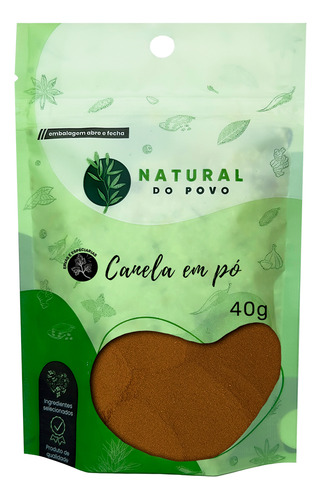 Canela Em Pó 40g 100% Pura Natural Do Povo Pouch