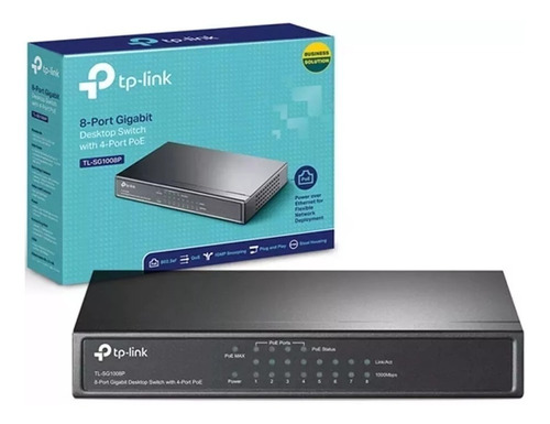 Tp-link Switch 8p Gigabit 10/100/1000 4p Poe Tl-sg1008p