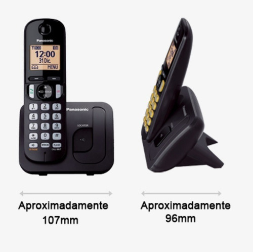 Teléfono Panasonic  KX-TGC210N inalámbrico - color negro