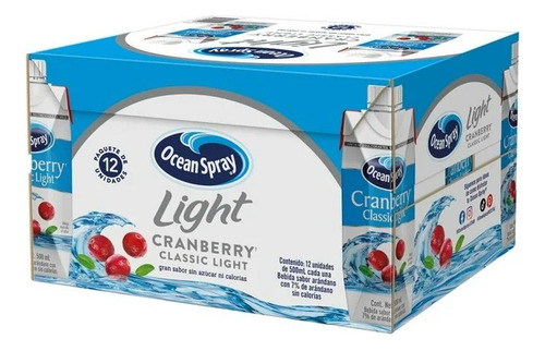12 Jugos Ocean Spray Light Arandano Cranberry 500 Ml C/u