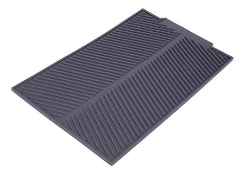 Alfombrilla De Desagüe Rectangular De Silicona Gris Para Sec