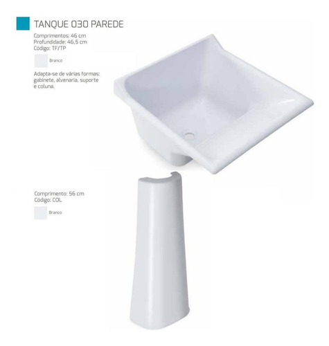 Tanque Marmorite Coluna 30 Litros (tanque + Coluna)