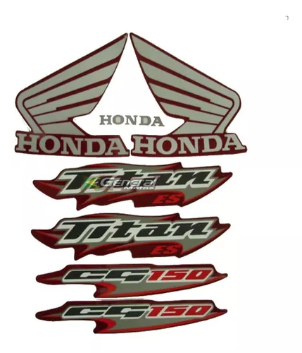  Kit Adhesivos Conjunto Moto Honda Titan Es Raya Roja