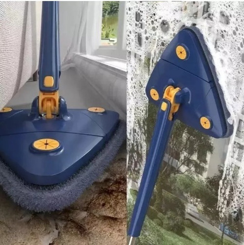 Esfregao Rodo Mop Giratorio Triangular Limpa Forro E Vidros