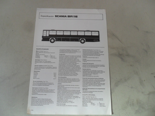 Folleto Scania Br116 Micro Antiguo Catalogo No Manual