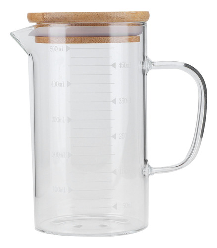 Taza Medidora De Vidrio Borosilicato Para Frutas, Tapa Resis