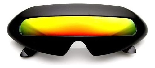 Zerouv Futuristic Cyclops Neon Shield Color Mirror Lens Wrap