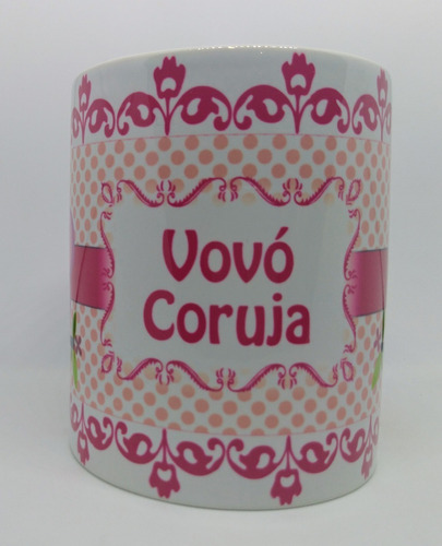 Imagem 1 de 7 de Caneca Em Cerâmica Kit Com Duas Canecas Vovó E Vovô Coruja