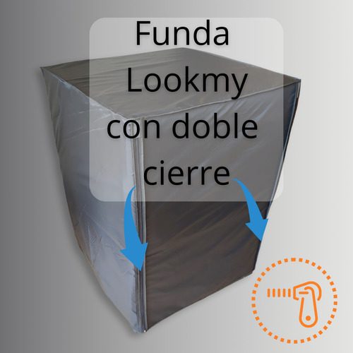 Funda Para Lavarropas Impermeable 60x60 Cm Frontal Negra | Cubre Lavarropas Exterior Con Ajuste Lookmy Platinum | Cobertor para lavarropas |