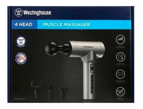 Imagen 4 de 4 de Pistola Masajeadora Westinghouse Inalambrica Wh-msghofit Lh