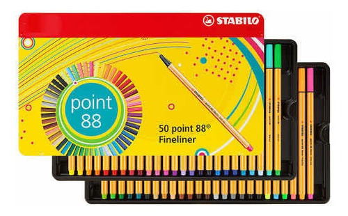 Estuche Stabilo Point 88 Fineliner Caja Con 50 Rotuladores