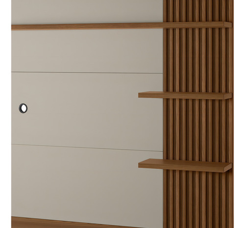 Panel de TV rasgado Araruna Linea Brasil de hasta 65 pulgadas, color freijó/blanco roto