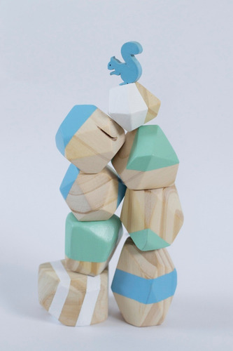 Piedras Apilables De Madera - Juguete Didáctico Montessori