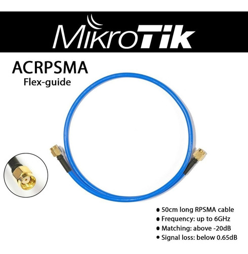 Imagen 3 de 5 de Jumper Mikrotik Acrpsma Sma-macho 6ghz 50cm