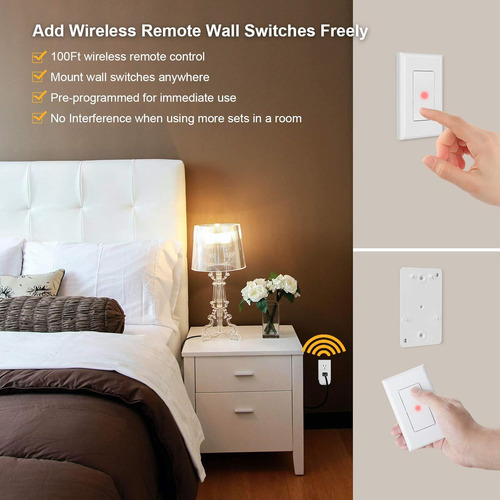 Suraielec Interruptor De Pared Inalámbrico, Toma De Control