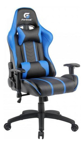 Cadeira Gamer Black Hawk Fortrek Ergonómica Com Almofadas Cor Preto/Azul Material do estofamento Revestimento Sintetico