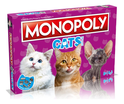 Cats Monopoly - Juego De Mesa En Inglés, Juega Con Tus Fel.