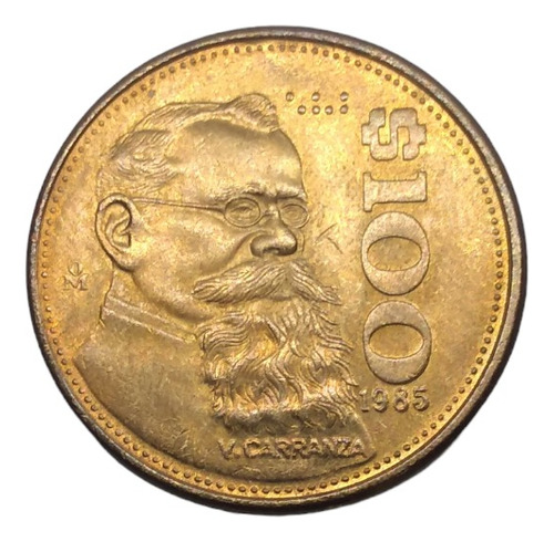 Moneda $100 Pesos Carranza Bronce Año 1985 Nueva Envío $47