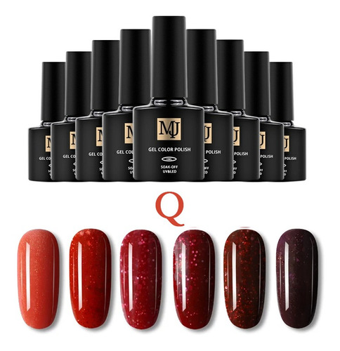 Imagen 1 de 6 de 6 Pcs Gama Mj 10ml Gel Semipermanente 3 Pasos Uñas 8a-110
