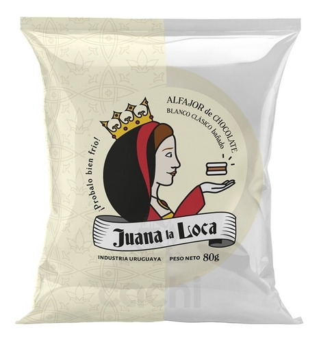 Imagen 4 de 9 de Alfajor Juana La Loca Chocolate Blanco Caja 10 Unidades 80gr