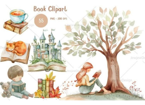Imágenes Digitales Libros En Acuarela 96373648