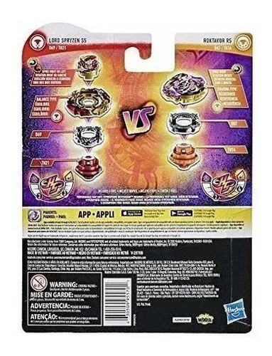 Pack Beyblade Doble Burst Rise Hypersphere roktavor Y Lords5 Color