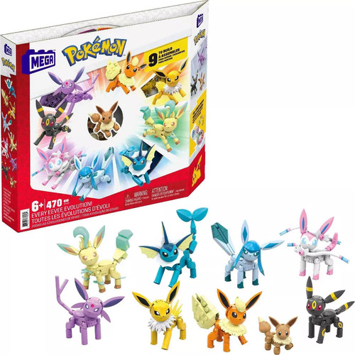 Eevee Pokemon 8 Evoluciones Mega Set De Construccion 470 Pcz