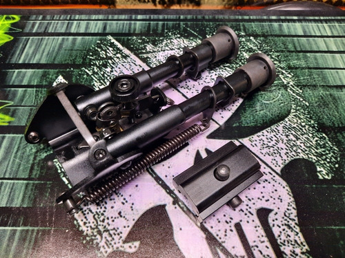 Imagem 1 de 5 de Airsoft Bipe Harris Em Metal + Adaptador Trilho 22mm