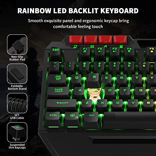 Aula Gaming Keyboard Mouse Headset And Mousepad Combo, Rainb