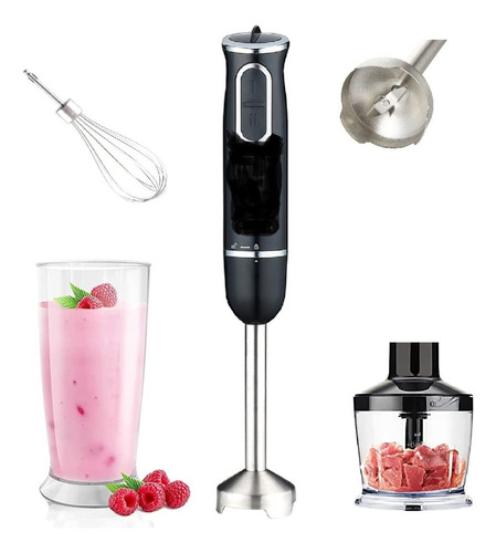 Minipimer Mixer Licuadora Batidora De Mano 4 En 1 400w Color Negro