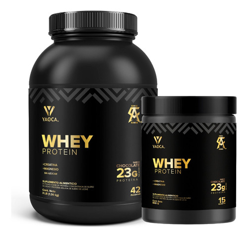  Kit Yaoca: Whey Protein 1.36 Kg Sabor Chocolate + Whey 500g