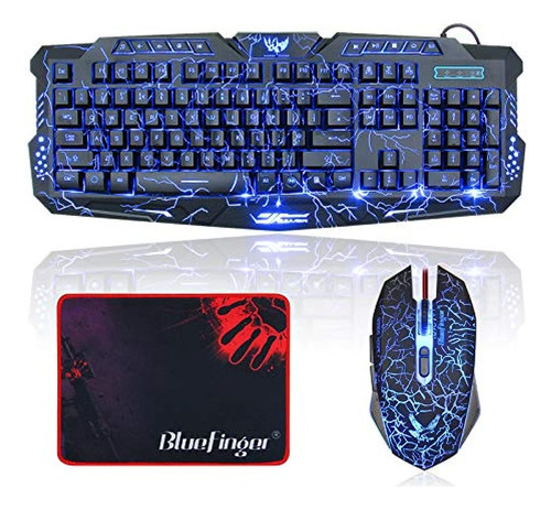 Teclado  Iluminado Bluefinger Y El Mouse Combo A