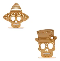 Comprar Kit 2 Caretas Calaveras Catrin Halloween Día De Muertos Mdf