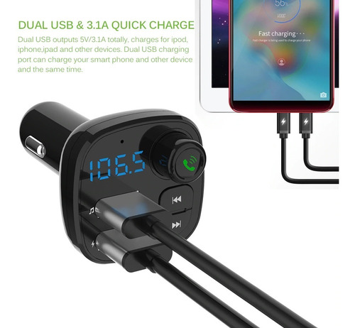 Transmisor Fm Onever 21 Receptor Bluetooth Micro Sd, Usb