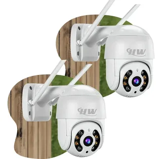 Kit 2 Cameras Seguranca Ip Interna Externa Wifi Icsee Infravermelho Prova Dagua Hw