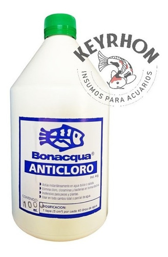 Anticloro Bonacqua 1 Litro Elimina El Cloro Peceras Acuarios