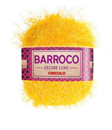 Barbante Barroco Decore Luxo Peludinho Círculo Crochê 280g Cor Canário