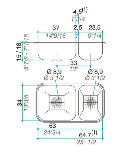 Pileta Acero 304 R37 Johnson Acero