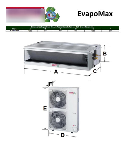 Costos De Fan Coil Baratos, Mxmvx-001, 54000btu, 4.5ton, R-4