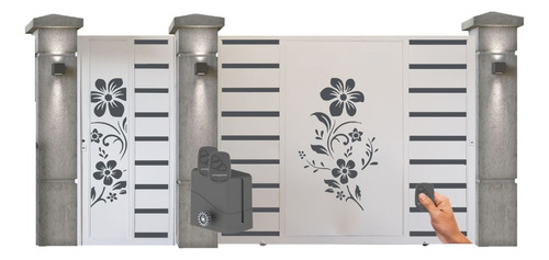 Portones Corredizos Combo Porton Y Puerta Chapa Deco Blanco