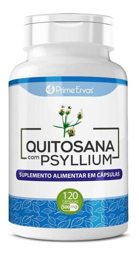 Quitosana Com Psyllium 500mg 120 Cápsulas Prime Ervas