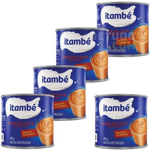 Kit 5 Doce De Leite Itambé Tradicional Lata 800g Cada