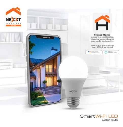 Imagen 3 de 6 de Pack 3 Ampolletas Wifi Inteligente 10w E27 Blancos/rgb Nexxt