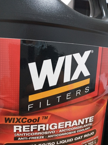 Refrigerante Wix 50/50 Rojo Anticorrosivo/ Anticongelante.