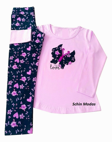 Kit 5 Conjuntos Infantil Menina Meia Estação Roupa Inverno