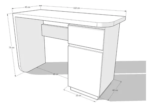 Muebles Muc - E001 - Escritorio flotante Descripción: Realizado en madera  mdf, laqueado blanco, con lustre poliuretánico de protección. Dimensiones:  Largo 170 cm / Alto 10 cm / Profundidad 60 cm Muebles MUC -  www.mueblesmuc.com.ar